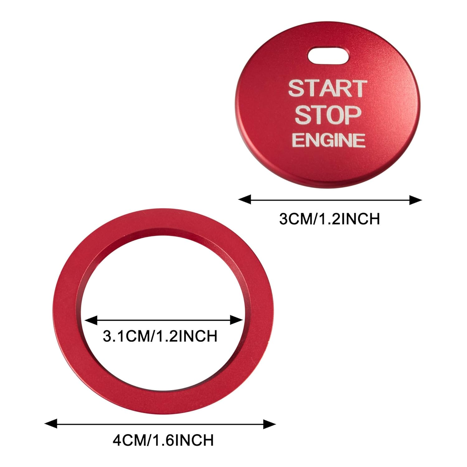 Aluminum Engine Start Stop Push Button Cover Trim Compatible with Subaru Forester Legacy Impreza Outback Ascent BRZ XV Car Engine Ignition Start Button Cap Surrounding Trim Ring image number 5