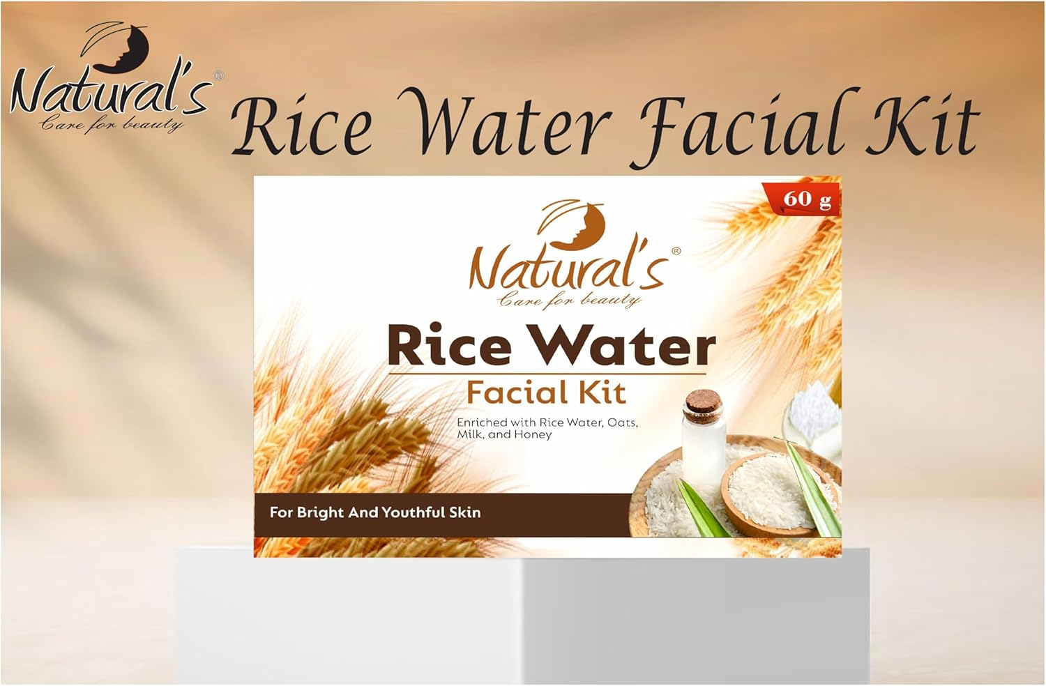 Natural'S Care for Beauty Rice Facial Kit with Rice Water 60 G | Suitable for All Skin Types image number 5