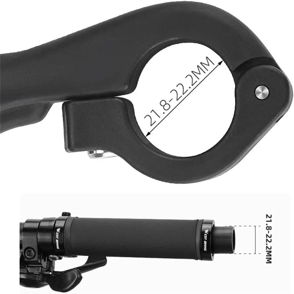 Bike Handlebar Ends Ergonomic No-Slip MTB Mountain Bike Road Cross-Country Bicycle Handlebar Extender Bar Ends Suitable for 21.8-22.8Mm Handlebar,With Fluorescent Effect image number 2