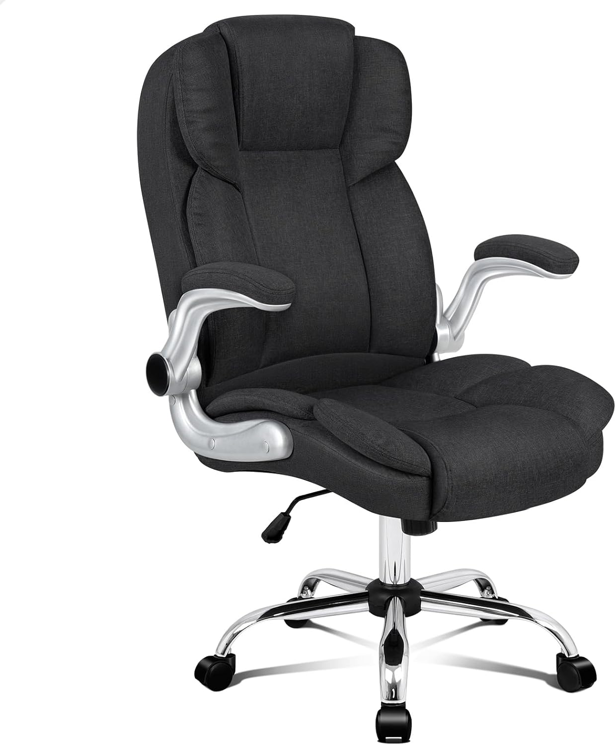 ALFORDSON Executive Office Chair, Ergonomic Computer Home Desk Chair with Adjustable Armrests, Swivel High Back Leather Video Game Chairs (Saxon Brown)