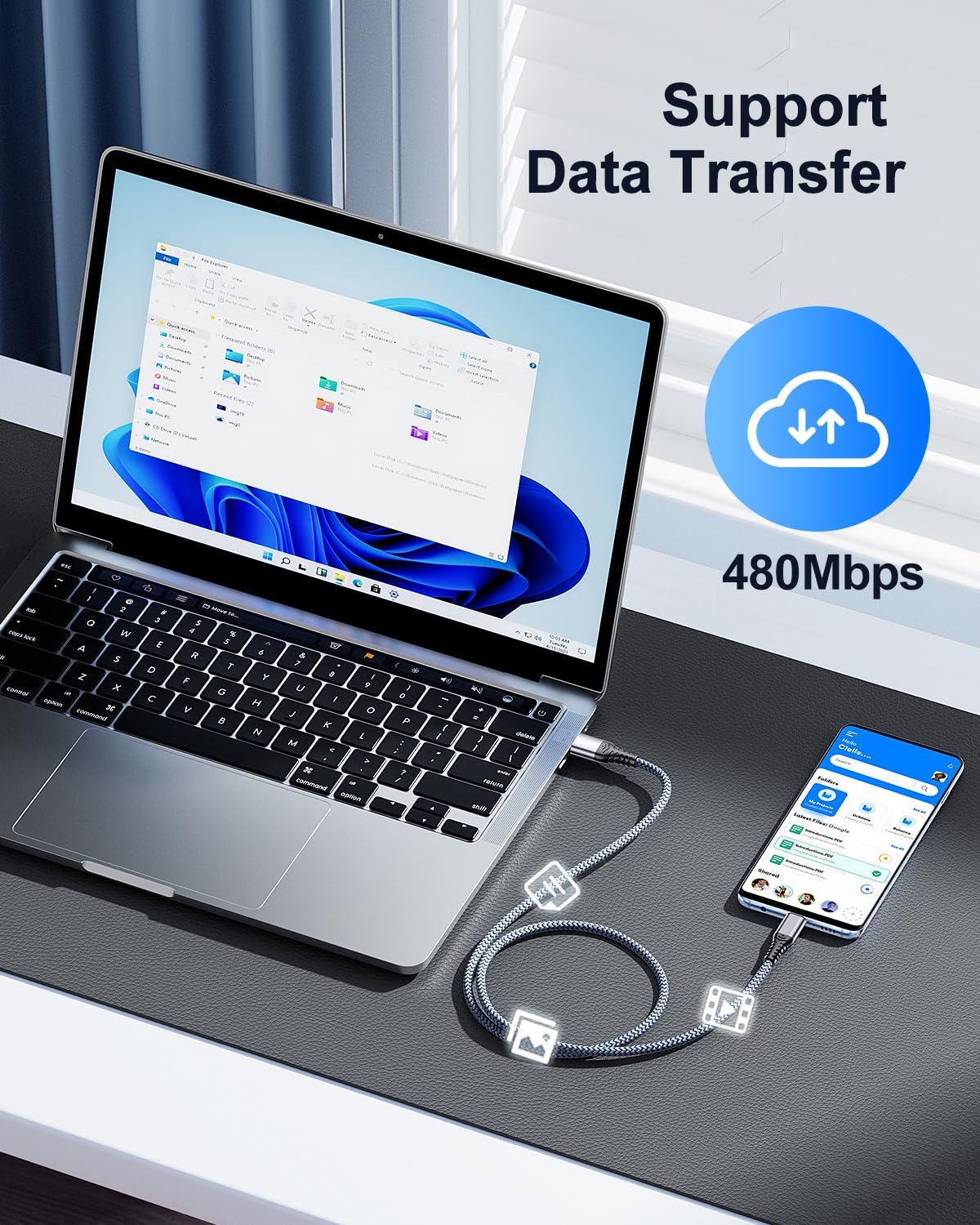 USB to USB C Cable 3.1A, [3 Pack] USB Type C to USB a Fast Charging Nylon Braided Cord for Iphone 17 Air Iphone 16 15 Pro Max Plus, Samsung S21 S22 S23 Ultra S20 S10 S9 Note 20, Pixel 7-1M image number 3