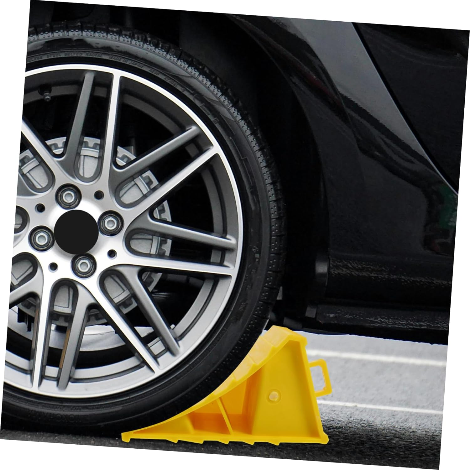 SOLUSTRE 2Pcs Car Block Camper Wheel Chock Leveling Blocks Ramp Rv Wheel Chock Vehicle Ramp Caravan Wheel Chocks Wheel Chocks for Rv Trailer Trucks Threshold Ramp Trailers Wheel Chock Abs image number 3