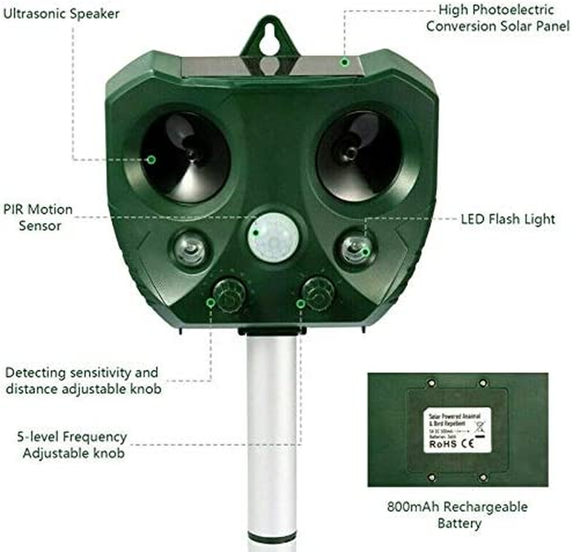 Solar Ultrasonic Animal & Pets Repeller Motion Sensor Bird Rat Possum Repellent image number 4