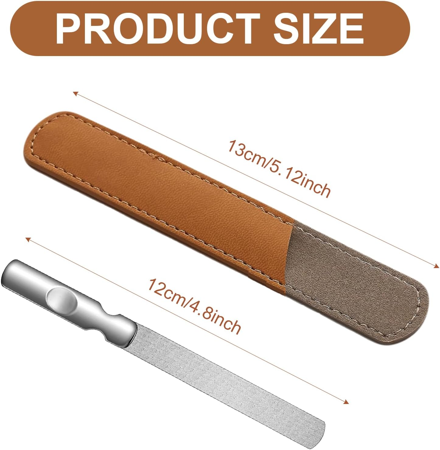 DAJING Professional Stainless Steel Nail Files - Double Sided, Heavy Duty, Non-Slip Handle, Perfect for Natural Nails, Toenails, and Pets, Includes Leather Case image number 1