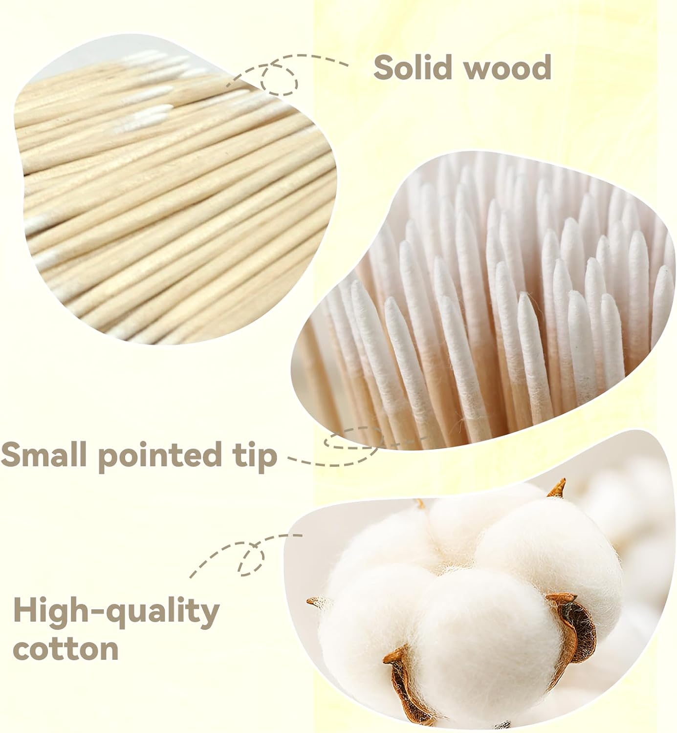 500 Pcs Pointed Tip Cotton Swabs - 4 Inch Precision Microblading Buds with Thin Wooden Handle for Makeup, Nail Polish, Cosmetic Touch Ups & Detailed Cleaning image number 4
