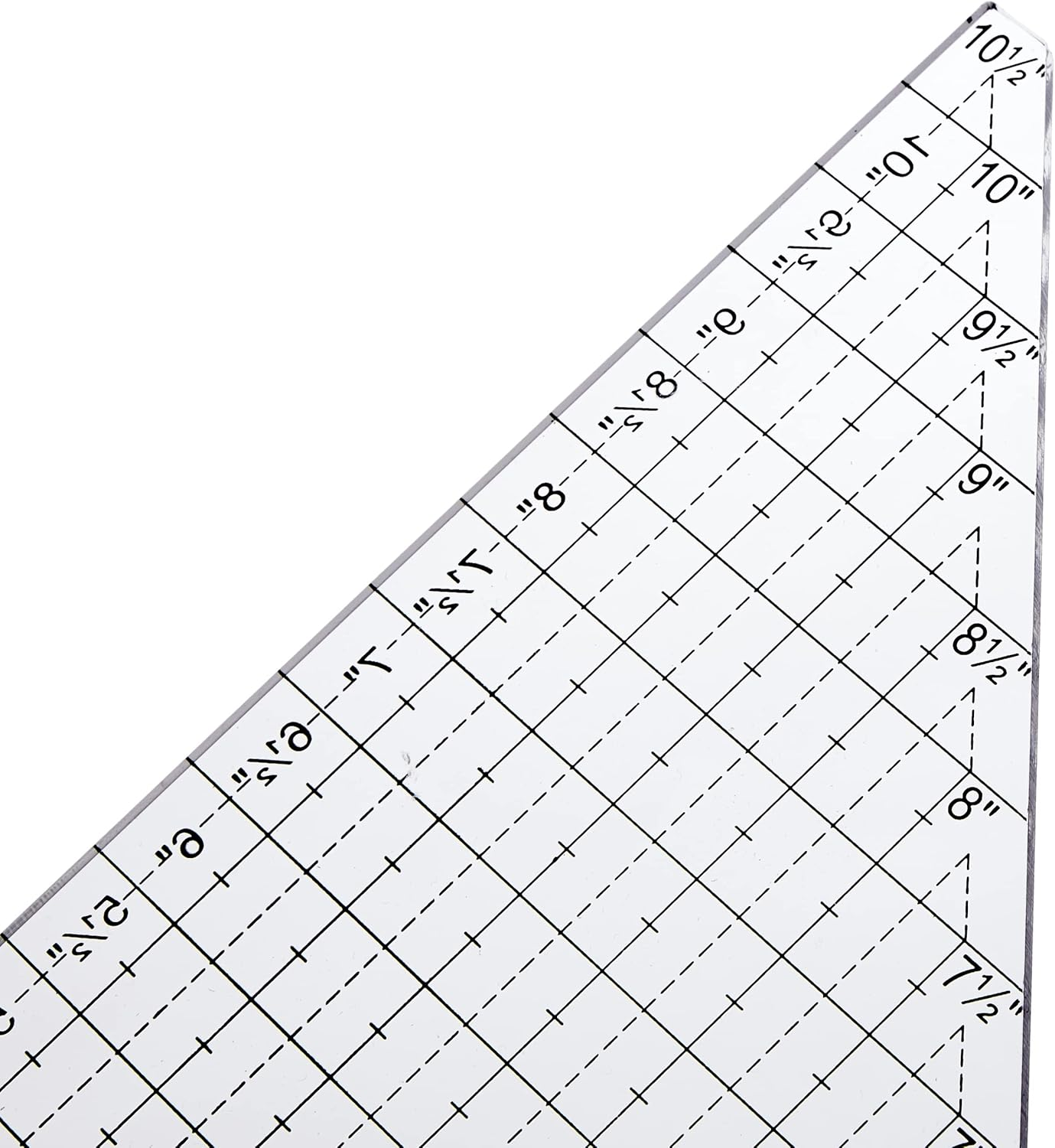 EZ Quilting, 10.5" Simplicity Triangle Ruler and Quilting Template, 10 Inches, Clear, Black image number 2