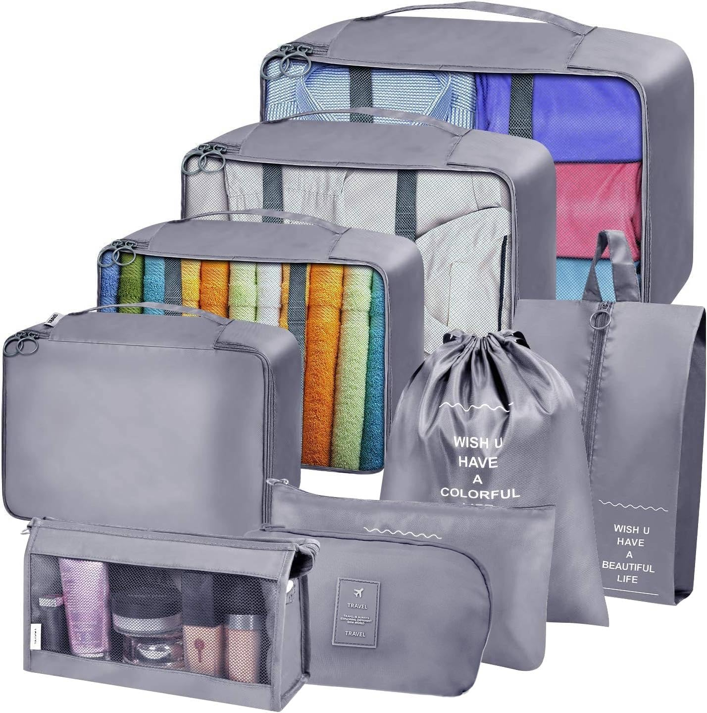 Travel Packing Cubes Set,9 Set Packing Cubes Luggage Packing Organizers for Travel Accessories