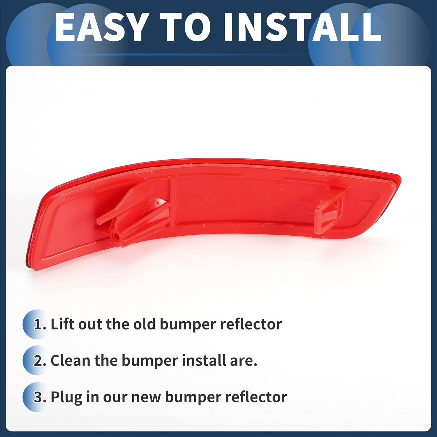 Bumper Reflector Rear Right 7.09"X1.50" Bumper Reflector Side Marker No.81910-30040 for Lexus Es300H 2013-2018 Plastic Red Durable image number 5