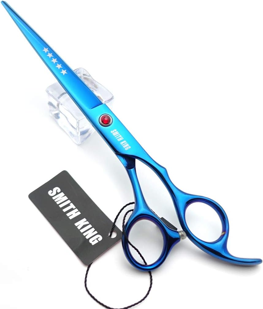 7.0 Inches Professional Hair Cutting Thinning Scissors Set with Razor (Blue) image number 6