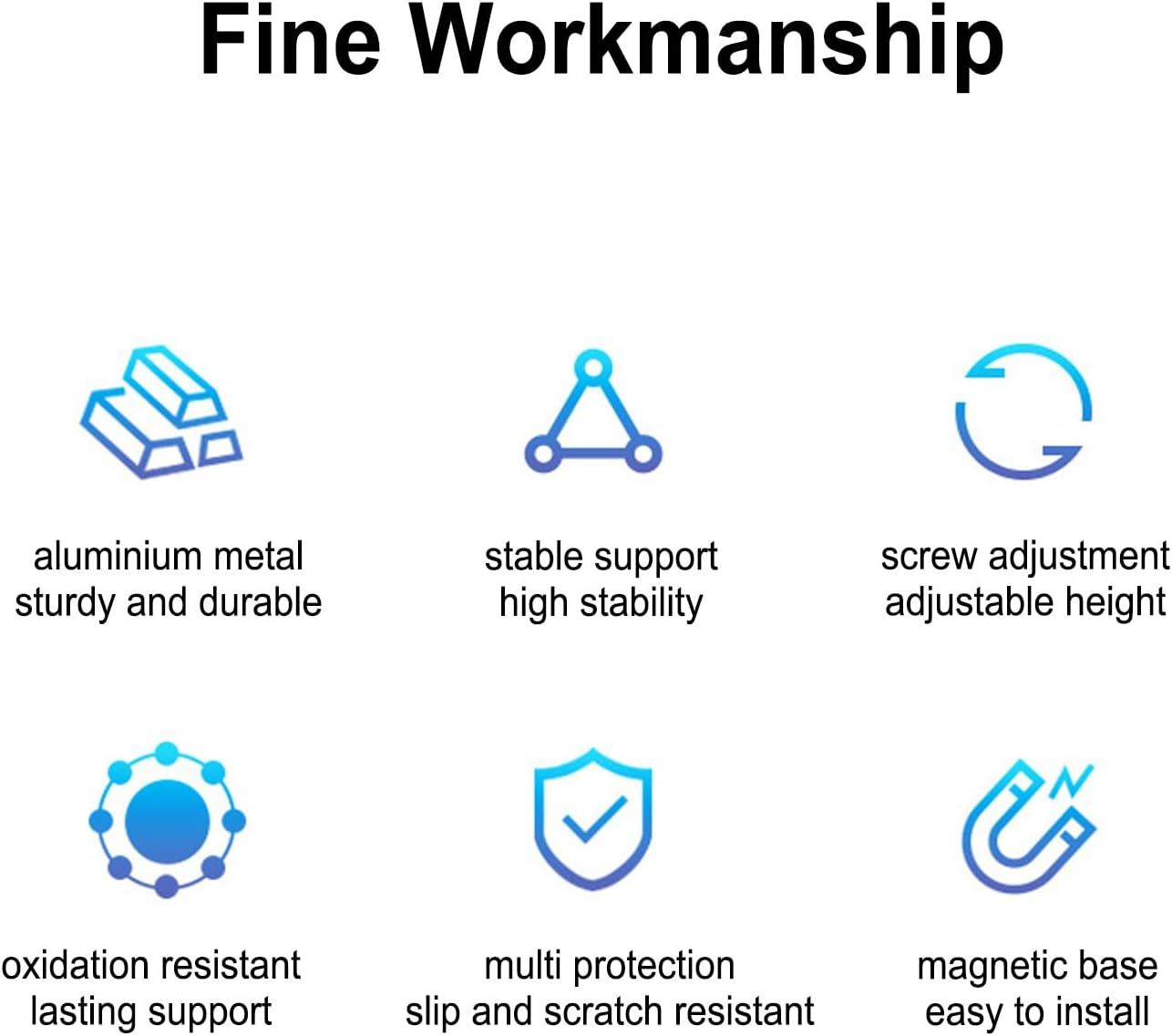 Retractable Aluminum GPU Support Bracket with Screw Adjustment for Graphics Card Chassis, Bottom Magnet Design image number 6