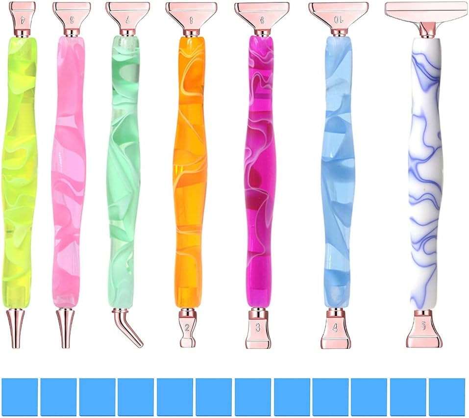 Praise V Do 2PC Diamond Painting Pen, Diamond Art Pen, Diamond Painting Drill Pen Only, Handmade Resin 5D Diamond Painting Art Pen Kits Tool Accessories Nail Stylus (Purple Orchid)