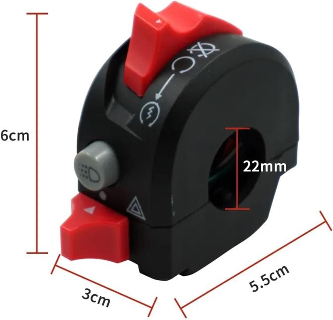 Motorcycle Handlebar Switch 7/8'' 22Mm Motorcycle Switches Motorbike Headlight Warning Light Start Kill Handlebar Controller Switch Button image number 2