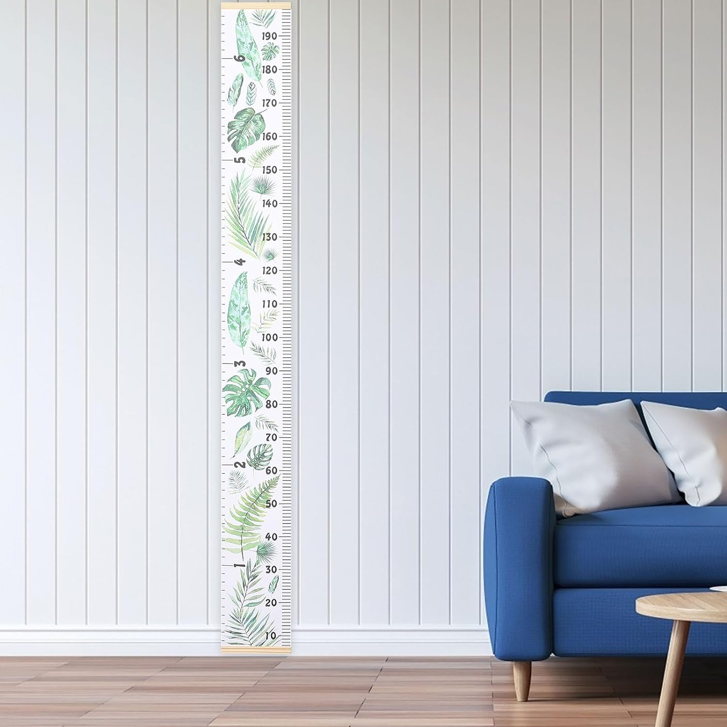 Toddmomy Kids Room Decor Kids Height Growth Chart Canvas Measuring Height Chart Tropical Monstera Leaf Growth Height Ruler for Nursery Room Wall Art Decoration Nordic Decor image number 2