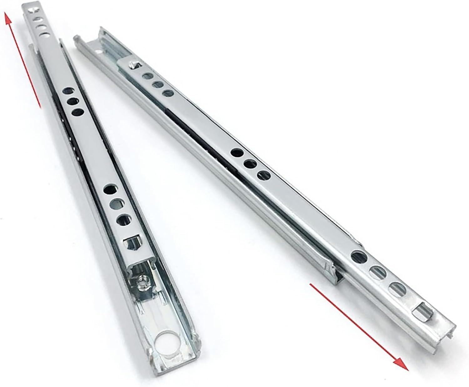 12 Inch Drawer Slides Runners Metal Ball Bearing Drawer Runner Draw for Replacement Two Way Drawing Slide Track Rail 17Mm Wide X 310Mm Length 1 Pair (0.7" Wide) image number 6