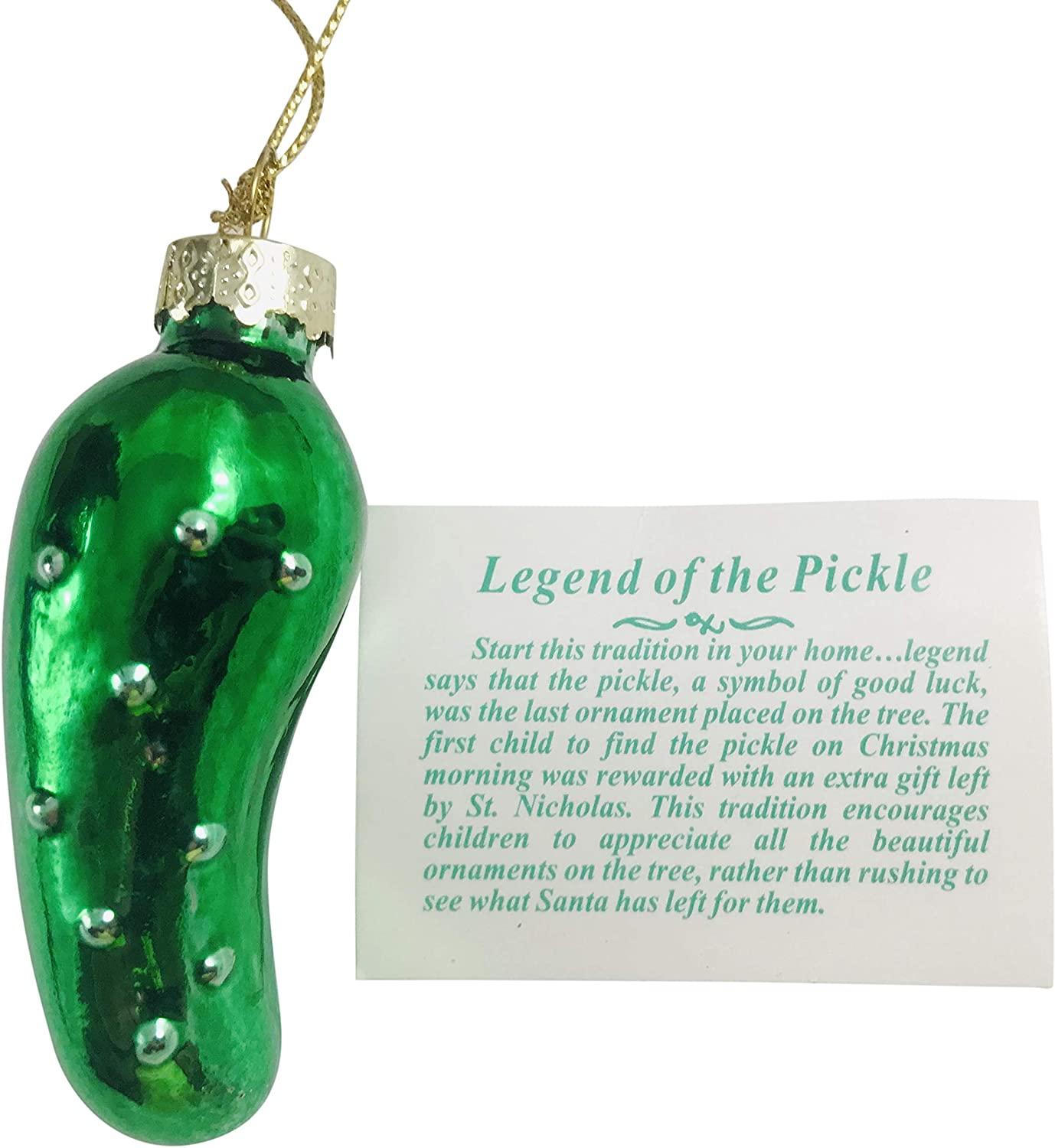 Christmas Pickle Ornament German Tradition Blown Glass Tree Decoration Gift Boxed image number 1