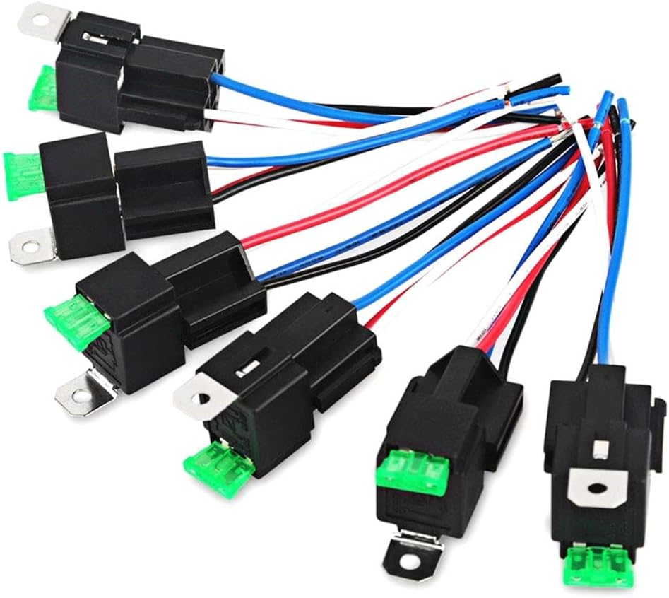 6PCS Copper Terminal Auto Relay 30A Fused On/Off Car Motor Relay with Holder Socket On/Off Fused Relay 12V 4PIN image number 2