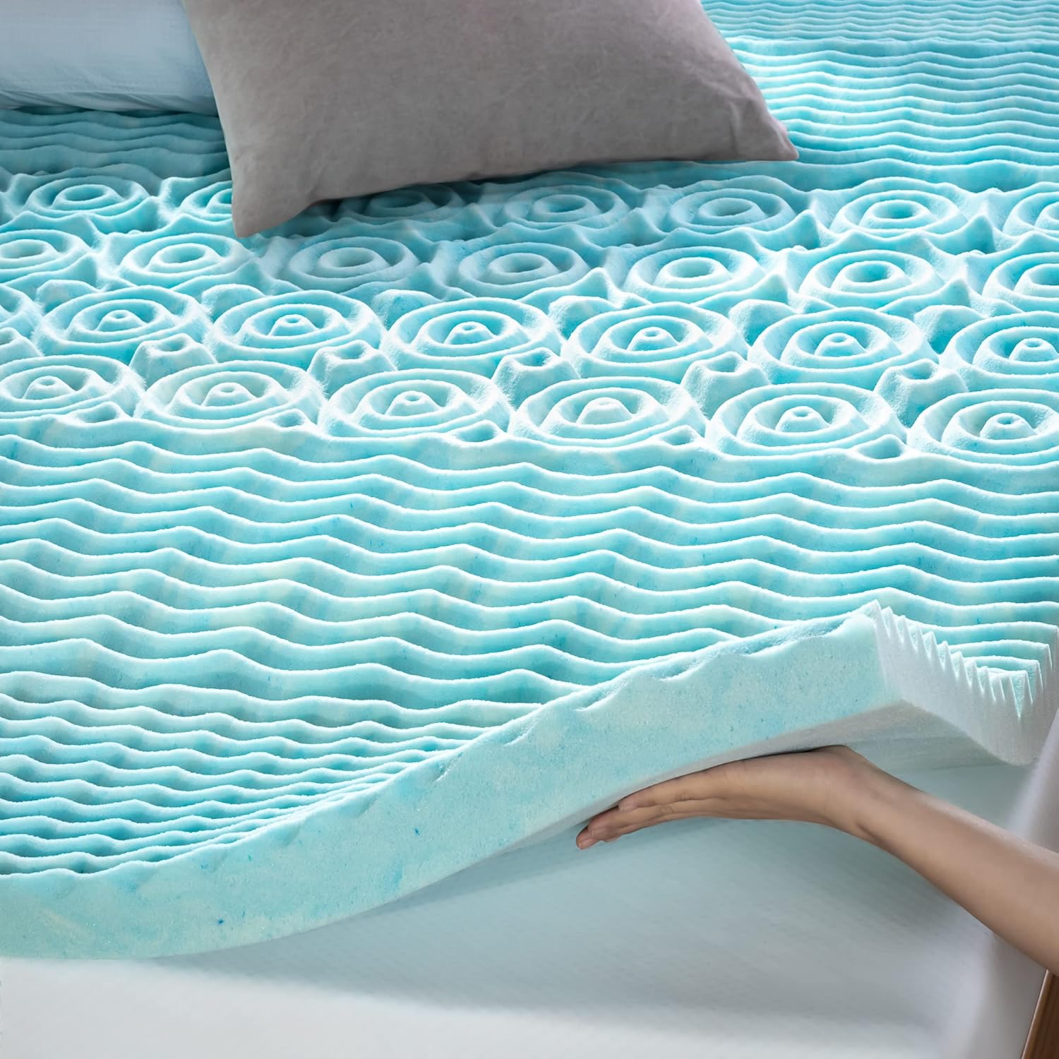 Zinus 5 Zone Support Cooling Gel Memory Foam Topper - Double