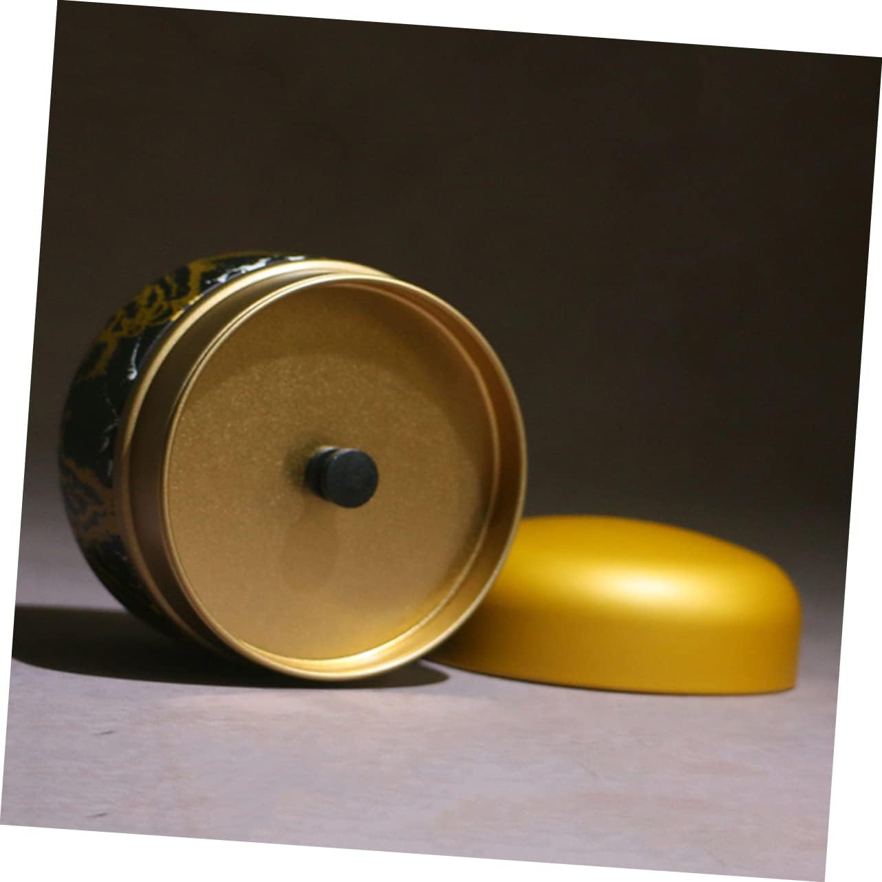 GOOHOCHY 4Pcs Metal Mini Sealed Tinplate Tea Can round Tea Storage Jar Airtight Sealed Container for Smell Jar for Home and Office image number 2