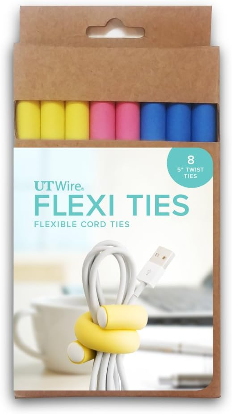 UT Wire UTW-FT12-03 Flexi Ties Pastel 8-Pieces Box, 5 Inch Size image number 1