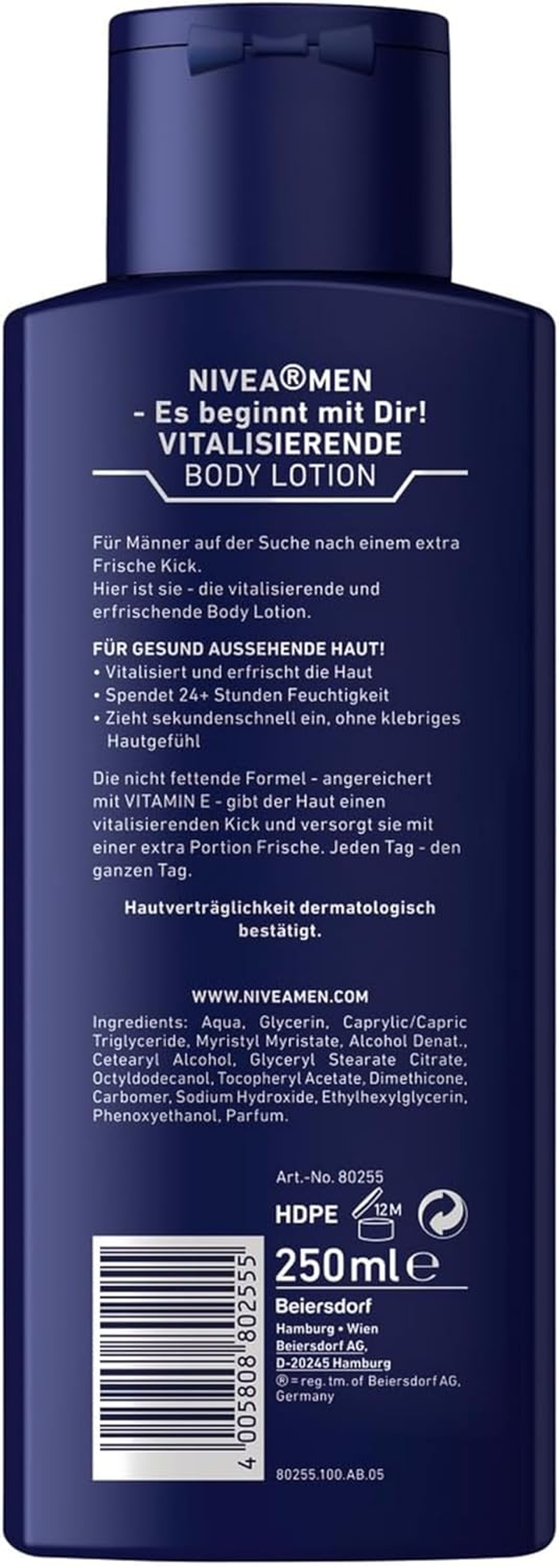 Nivea for Men Revitalising Body Lotion 250Ml image number 2