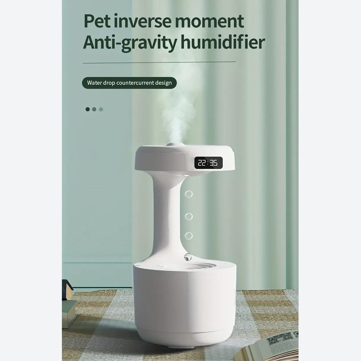 OZSTOCK 1000Ml Soundwave Humidifier with Night Light - Ultra Quiet USB Personal Humidifier for Bedroom, Anti-Gravity Cool Mist Humidifier for Home Office Desk, Dry Air Relief image number 6