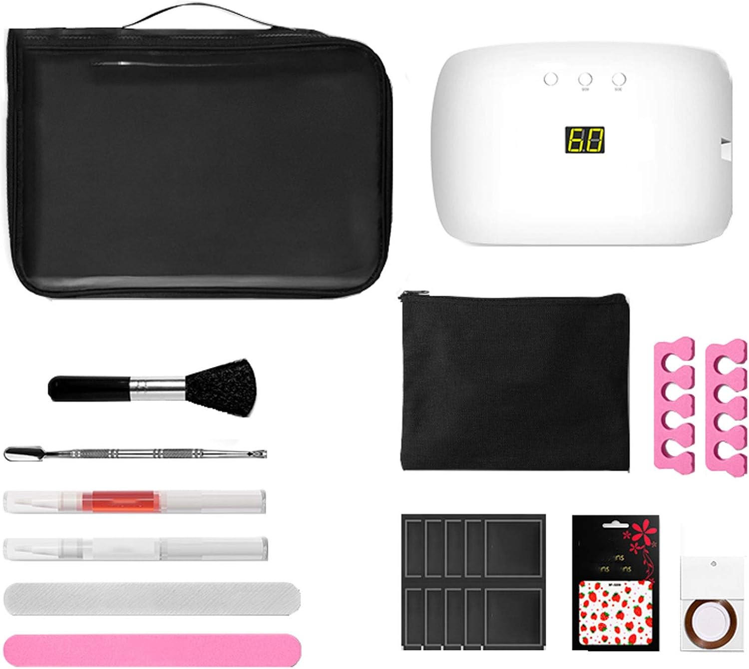 2021 Latest a Full Set of Home Nail Set-Suitable for Beginners Novices to Make Nails Paint Professional Tools Quick-Drying 48W High-Power Phototherapy Machine Baking Lamp Suitable for Nail Salon or DI image number 1