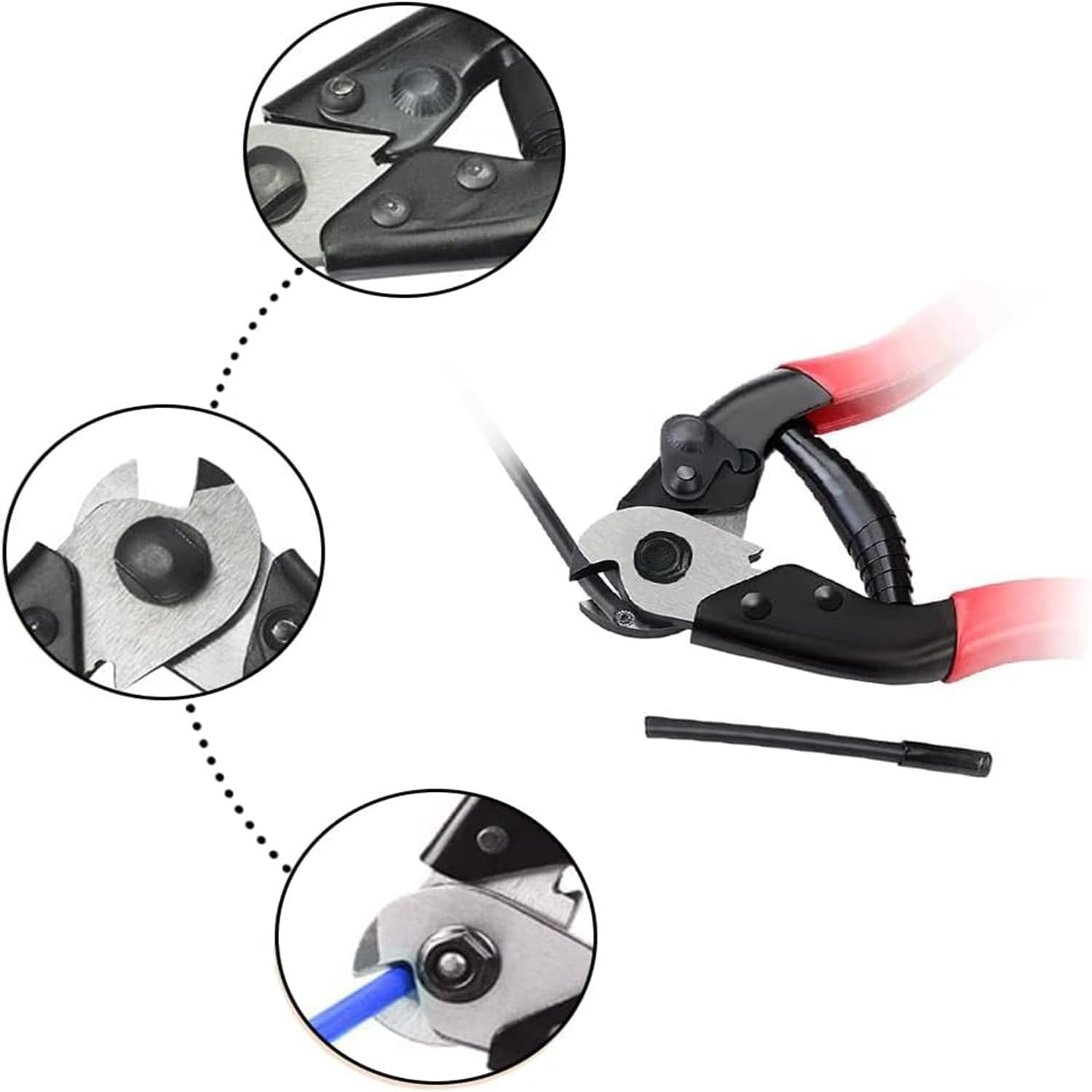 JCZD Cable Cutter Wire Rope Heavy Duty Stainless Steel Wire Cutters Wire Rope Cutter for up to 5/32" Hard Steel Cable Wire Rope and Bike Spring Wire image number 2