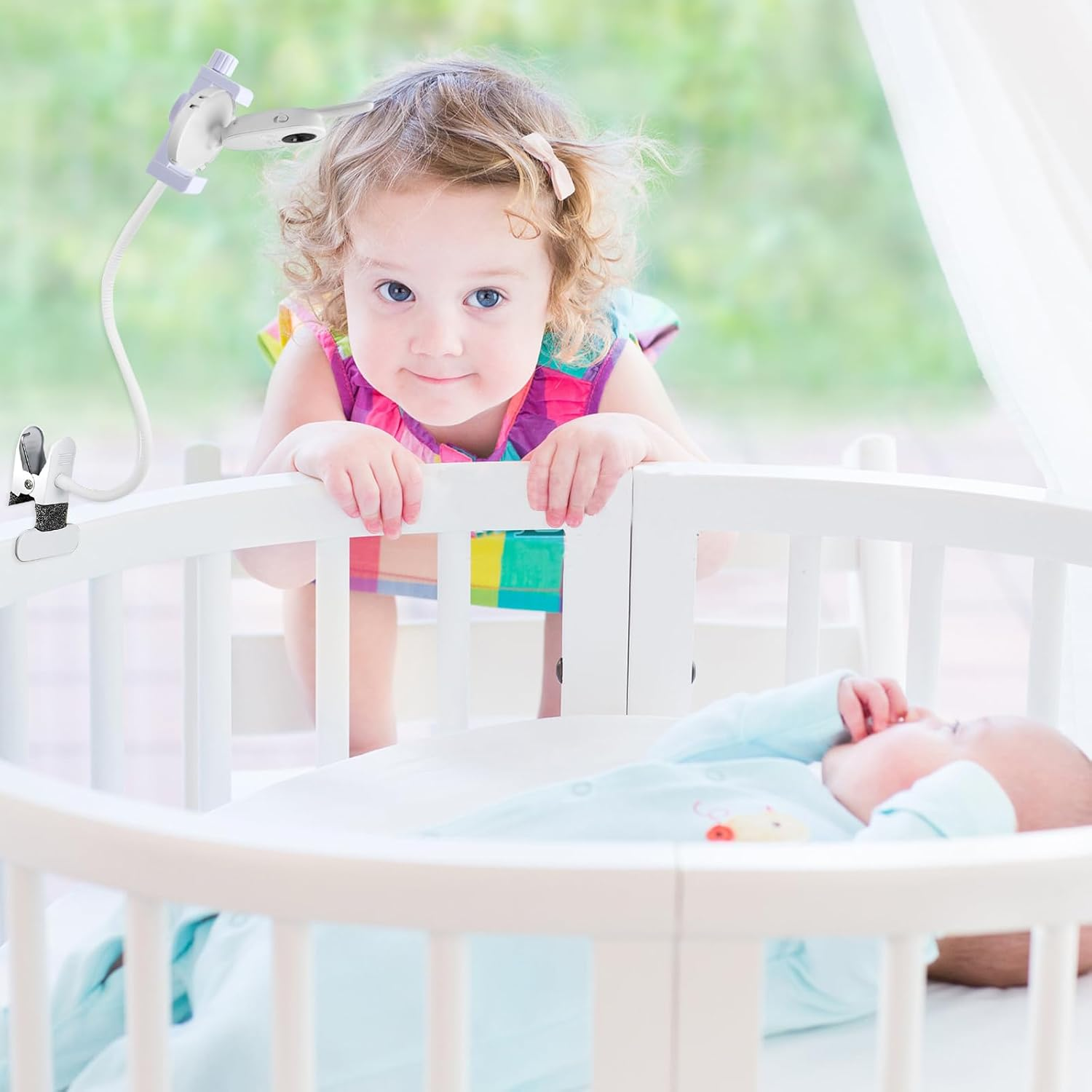 Universal Holder for GHB Baby Monitor, Flexible Baby Camera Mount Bracket for Hellobaby Monitor, Babyphone Accessories Stand for Vtech/Momcozy/Boifun/Babystar/Philips Video Monitor, Mobile Phone Clip image number 2