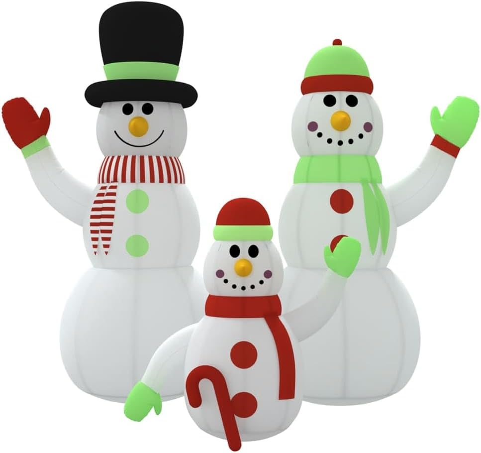 Inflatable Snowman Family with Leds 500 Cm Christmas Holiday Decor Outdoor image number 6