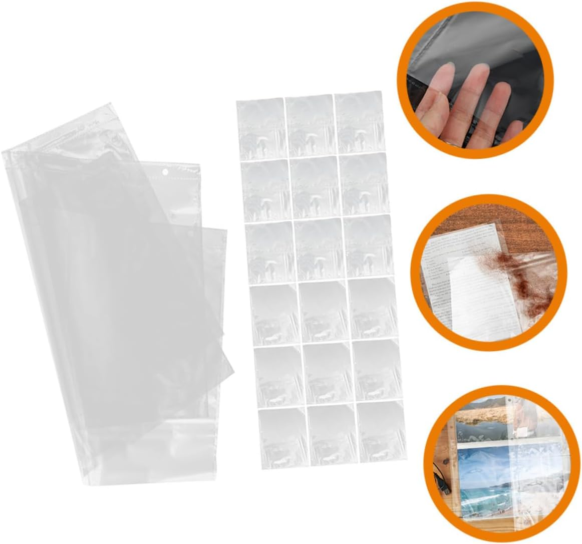 BUTIFULSIC 50Pcs Refill Album Pages for Photo Album Postcard Pockets Four Photo Sleeves for Card Collection image number 2