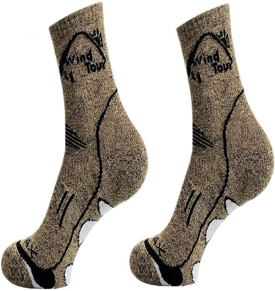 Unisex Breathable Trekking Socks, Coolmax Hiking Lightweight Crew Socks, High Performance Cushion Climbing Socks, Sweat Absorbent Quick Drying Man Women Socks for Running Hiking Outdoor(1 Pair)