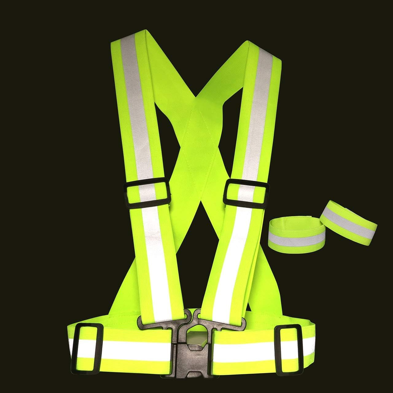 Yerwal Small Children'S Safety Reflective Vest Night Running Gear with Wrist Strap - Elastic, Adjustable, High Visibility Kids' Reflective Vest image number 1