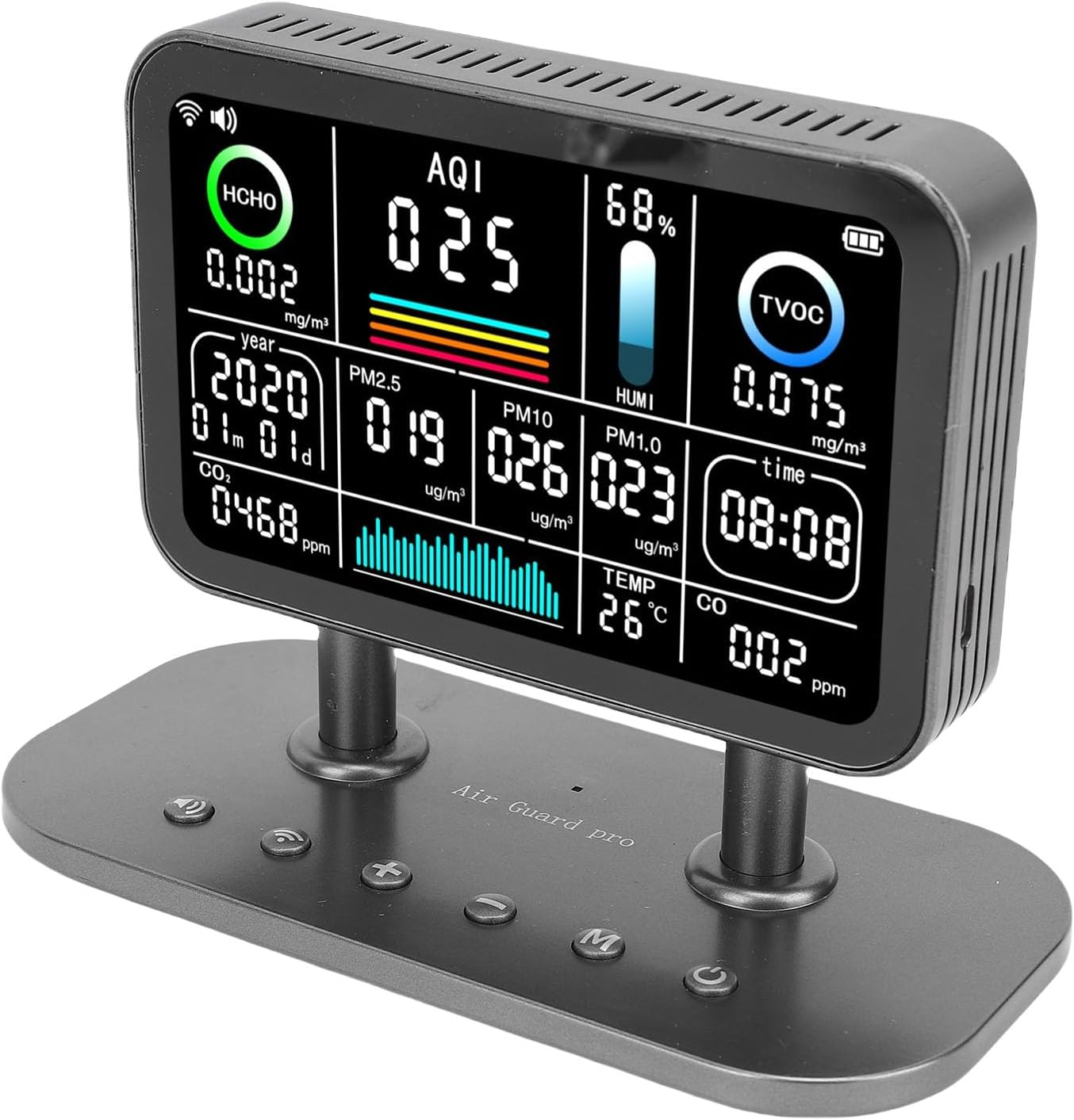 Jectse Professional Indoor Air Quality Meter for Accurate Monitoring of HCHO TVOC PM 2.5 Detector for Living Room, Office, Hospital [ABS Material] image number 6