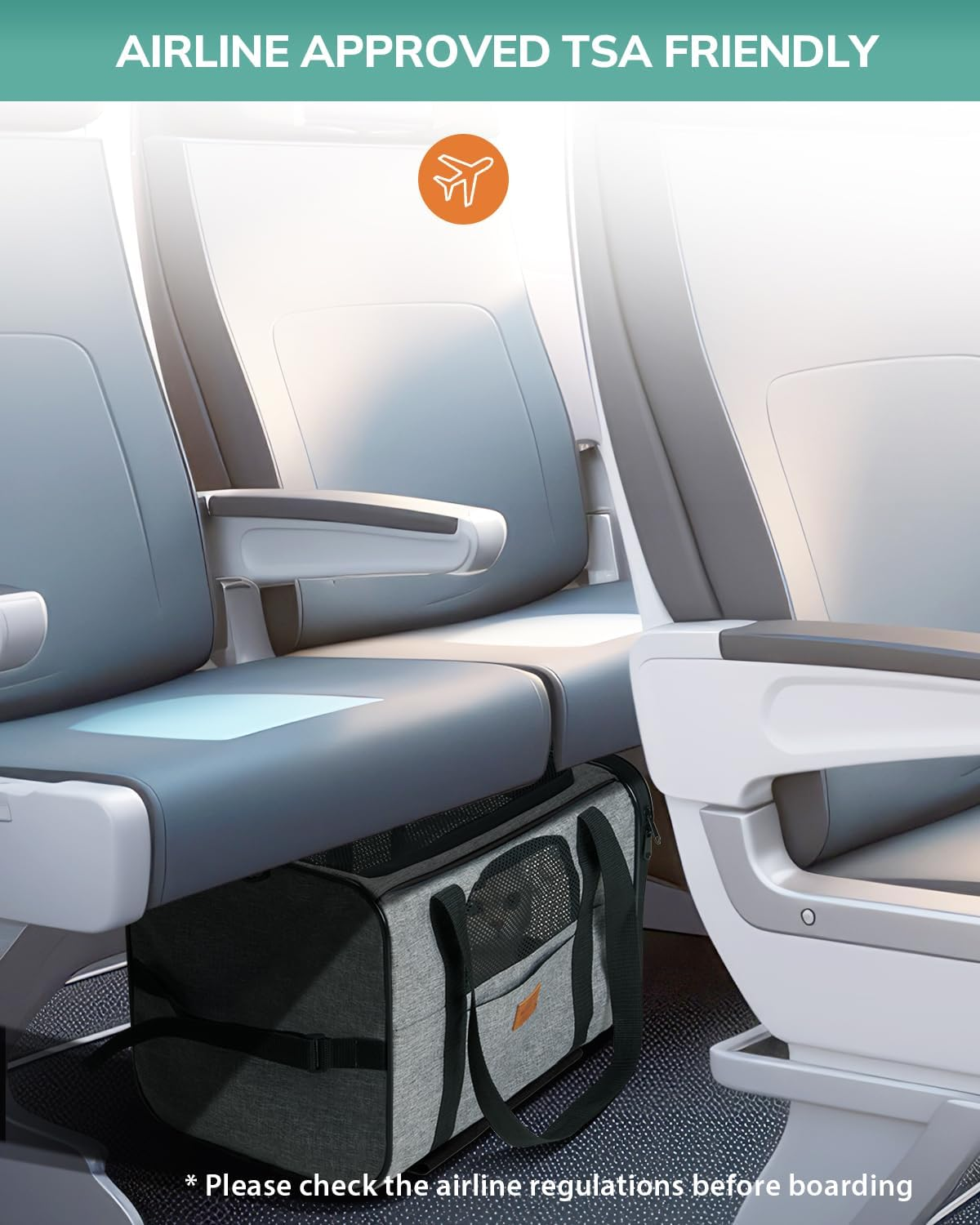 Morpilot Cat Carrier with Wheels Airline Approved, Pet Dog Carrier with Wheels for Small Dogs, Rolling Cat Carrier for Large Cats Puppy Stroller Detachable and Foldable Pet Travel Bag Dark Gray