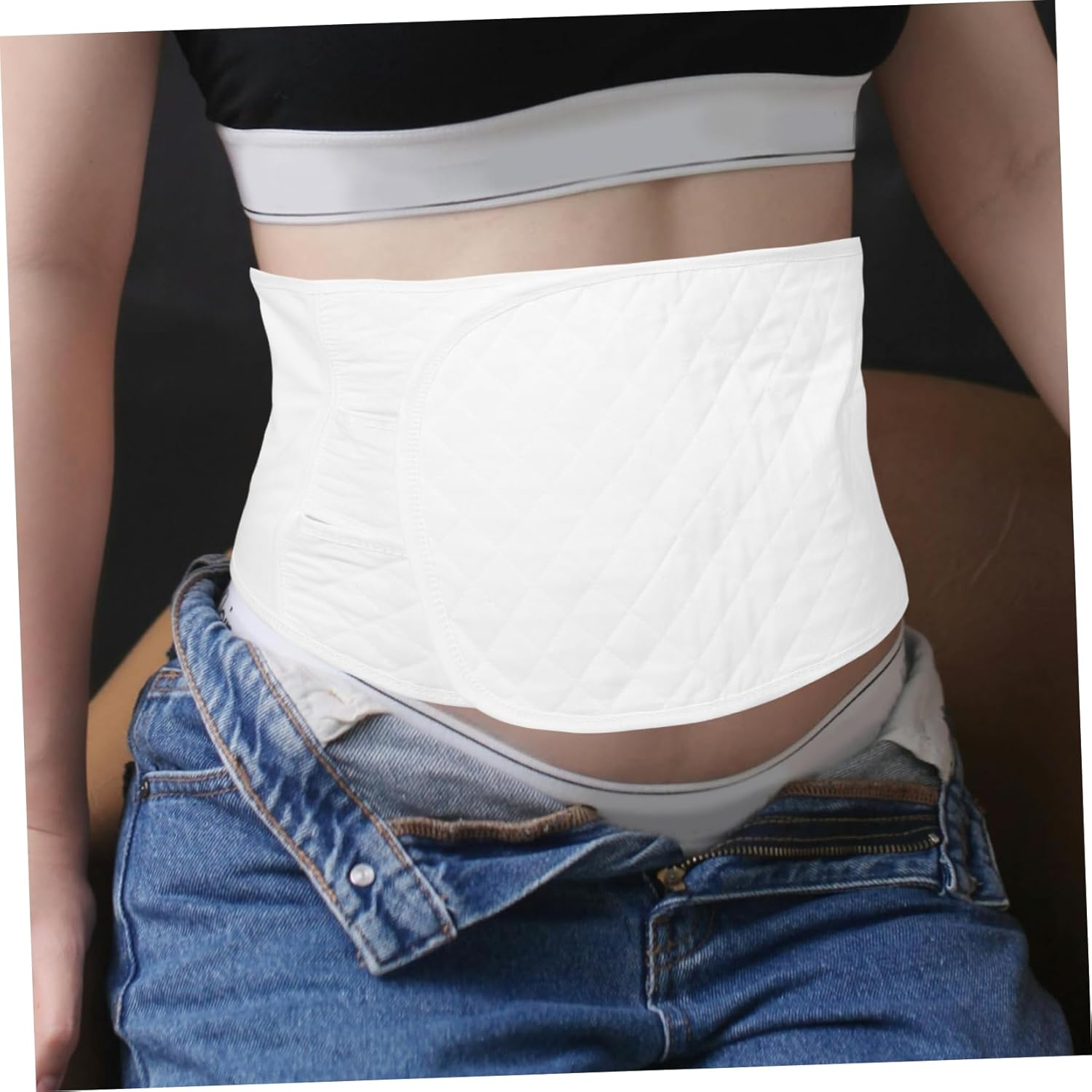 Pregnancy Belly Band Maternity Support Belt for Women Postpartum Waist Trainer Comfortable Breathable Adjustable Lumbar Support image number 2