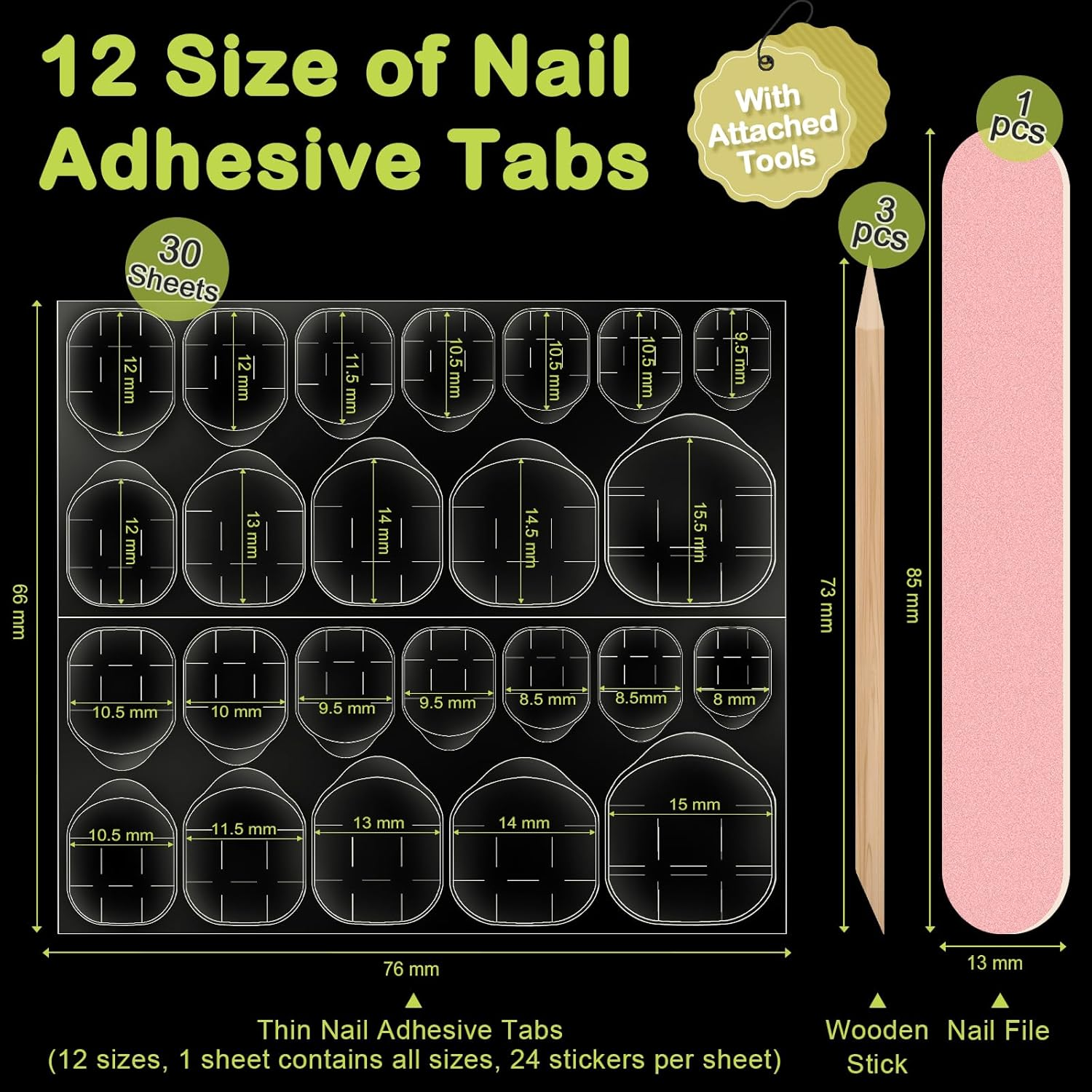 Yatinkim 720Pcs 30 Sheets Nail Adhesives Tabs for Press on Nails Jelly Double Side False Nail Glue Sticker Transparent Sticky Tabs for Nails Waterproof Breathable Manicure Gel Tabs image number 5