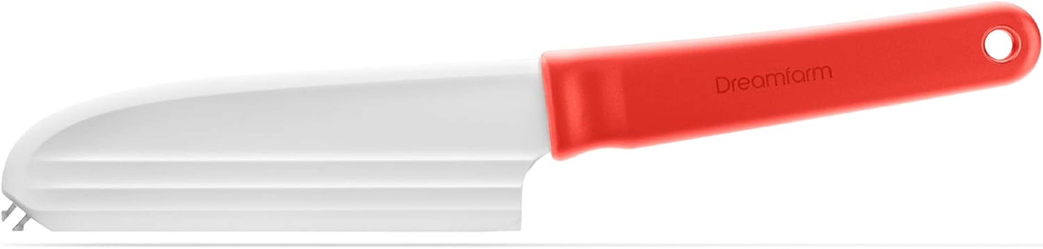 Dreamfarm Knibble Lite 3-In-1 Non-Stick Cheese Knife for Charcuterie, Slicing, Spreading, with Built-In Fork to Serve & Share Foods - 9" Yellow