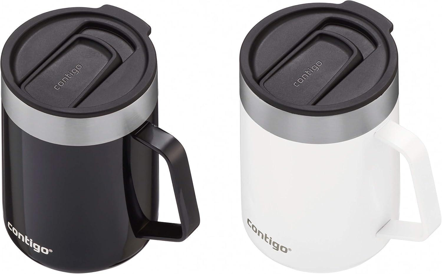 Contigo Streeterville Stainless Steel Travel Mugs 14Oz, Stylish Duo Pack with Splash-Proof Lid, Vacuum-Insulated Coffee Mugs with Handle & Grip Base, Dishwasher Safe - Licorice & Salt - Licorice  Salt image number 6