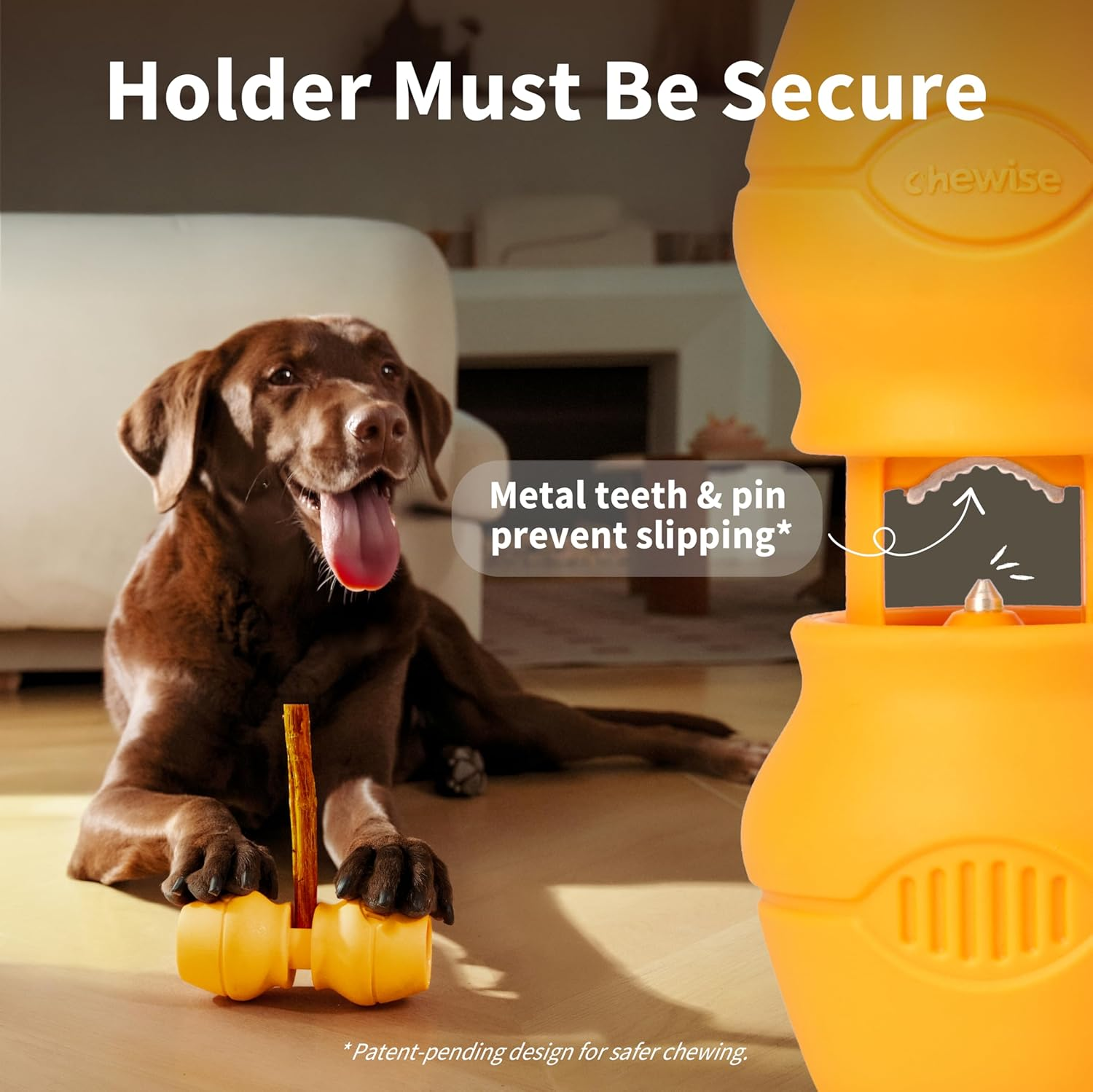 Chewise Bully Stick Holder for Dogs, Improved Dog Treats Holder, Ultimate Secure Heavy Duty, Bpa-Free Safety Device to Prevent Choking, Fits Various Bully Sticks and Dog Sizes - Purple image number 2