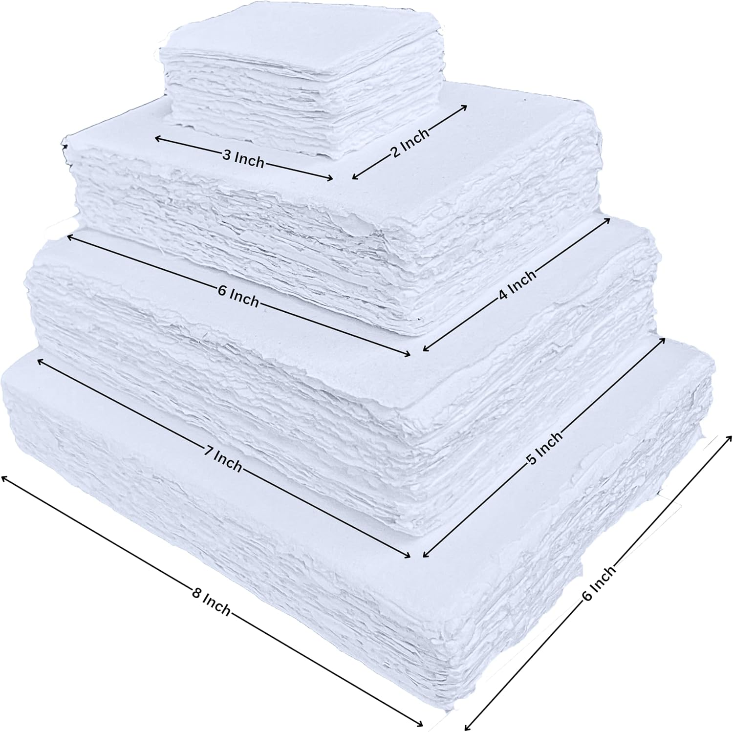 Handmade White Deckle Edge Blank Paper - 4X6 Inch Package of 50 - Mixed Media Loose Leaf Paper for Postcards, Invitations, Crafts and Announcements - Thick 150 GSM image number 6