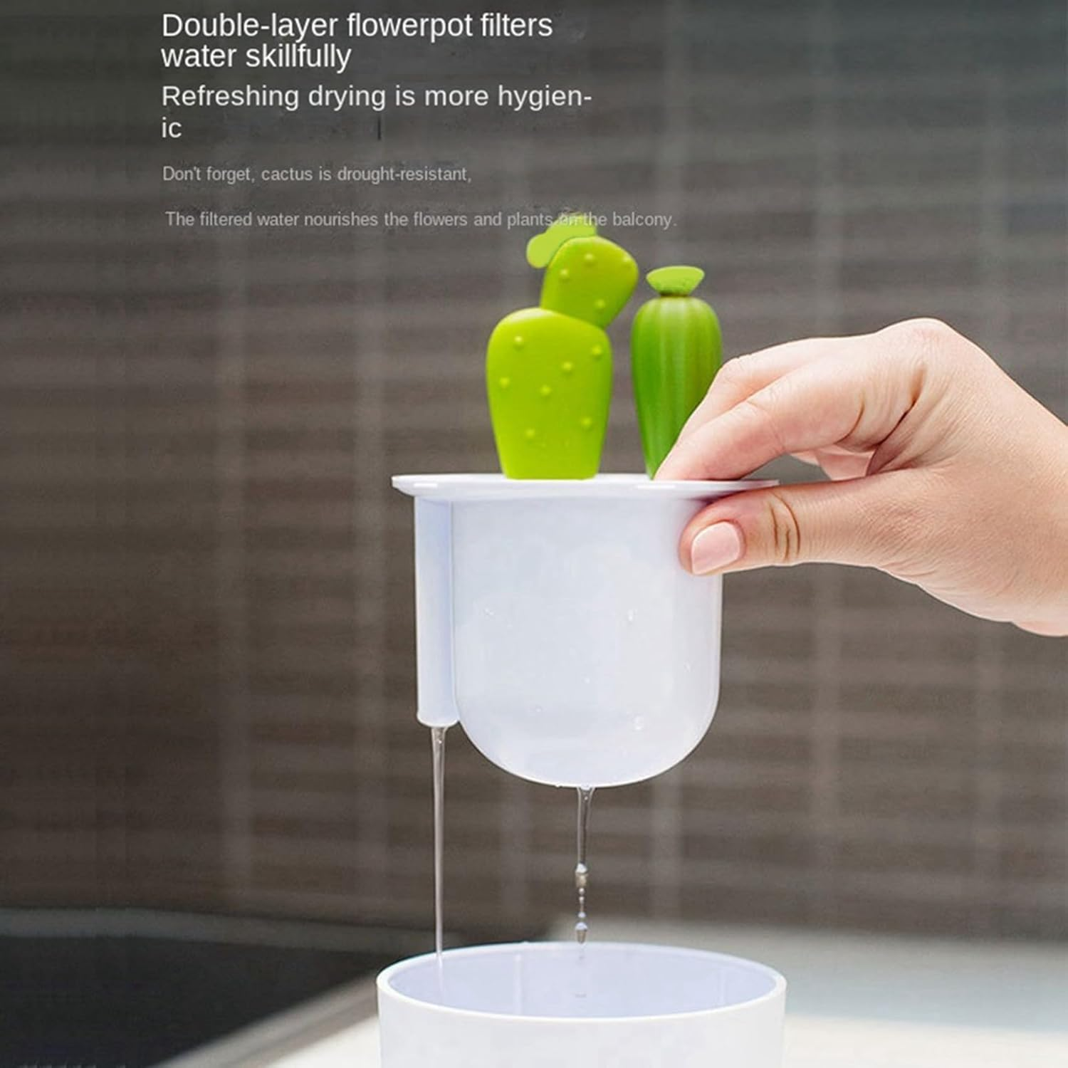 Cactus Bottle Brush, Straw Brush, Multifunctional Cleaning Brush Set, Full-Angle Cleaning 24X9.5Cm image number 3