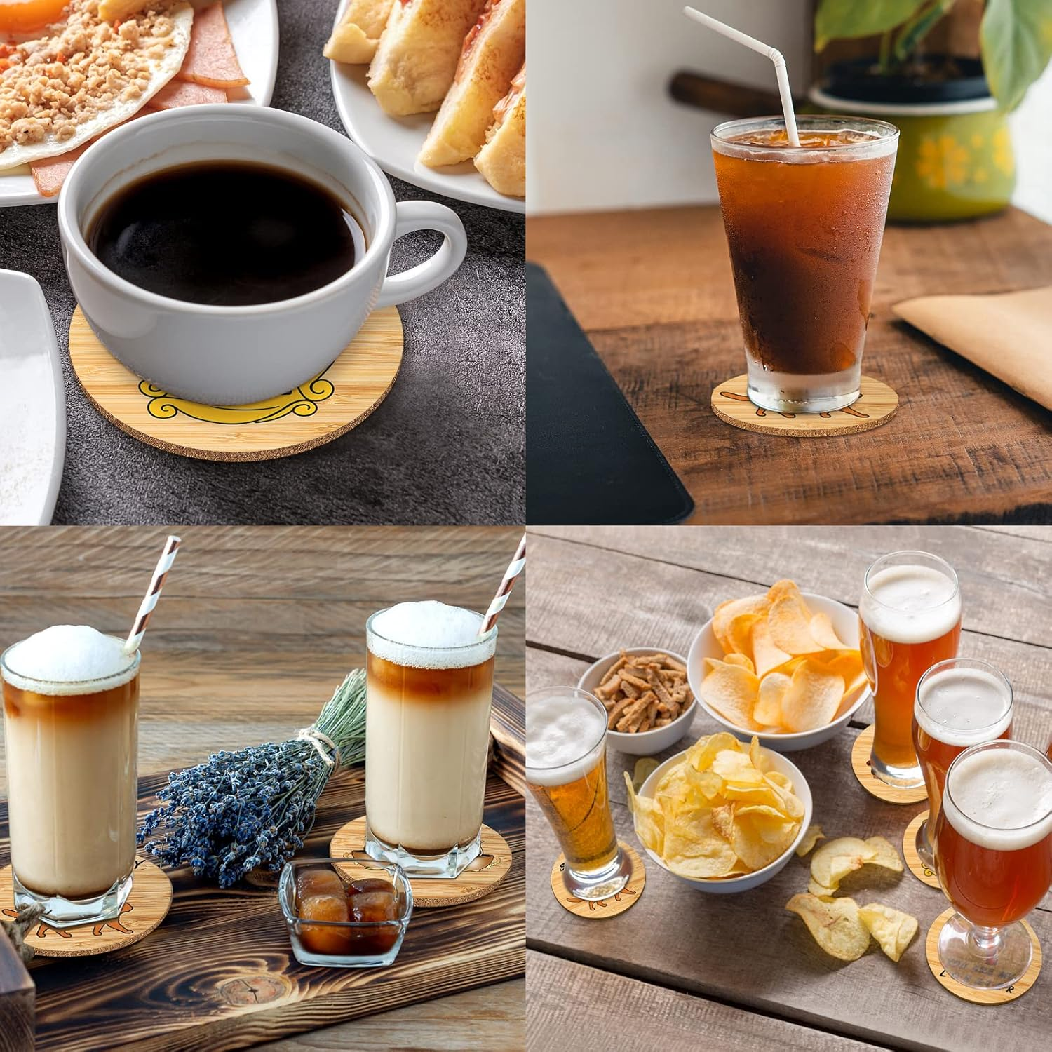 6 PCS Cork Coasters for Drinks,Friends TV Show Merchandise,Funny Coasters Set with Coaster Holder,Coasters for Coffee Table Tea Table Bar,Friends TV Themed Gifts for Fans image number 6