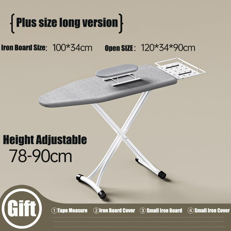 Ironing Board, 47"X13" Heat Resistant Cover Iron Board with Steam Rest, Non-Slip Foldable Ironing Stand. Heavy Sturdy Metal Frame Legs Iron Stand(13 * 34 * 47 Inches) image number 6