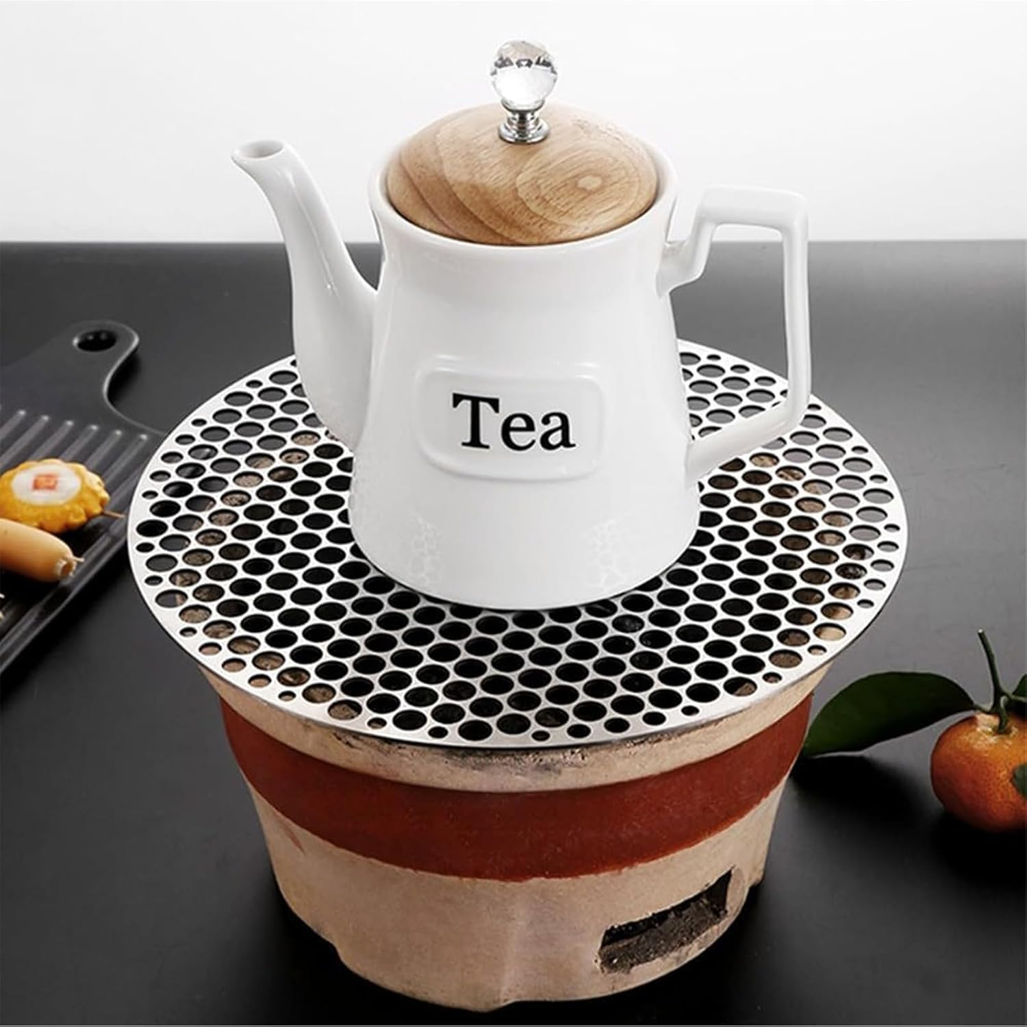 Round Grill Grates, 26CM Stainless Steel BBQ Grill Mat for Outdoor Camping & Picnic, Durable Carbon Furnace Steam Mesh Rack, Silver Heavy-Duty Barbecue Net image number 1