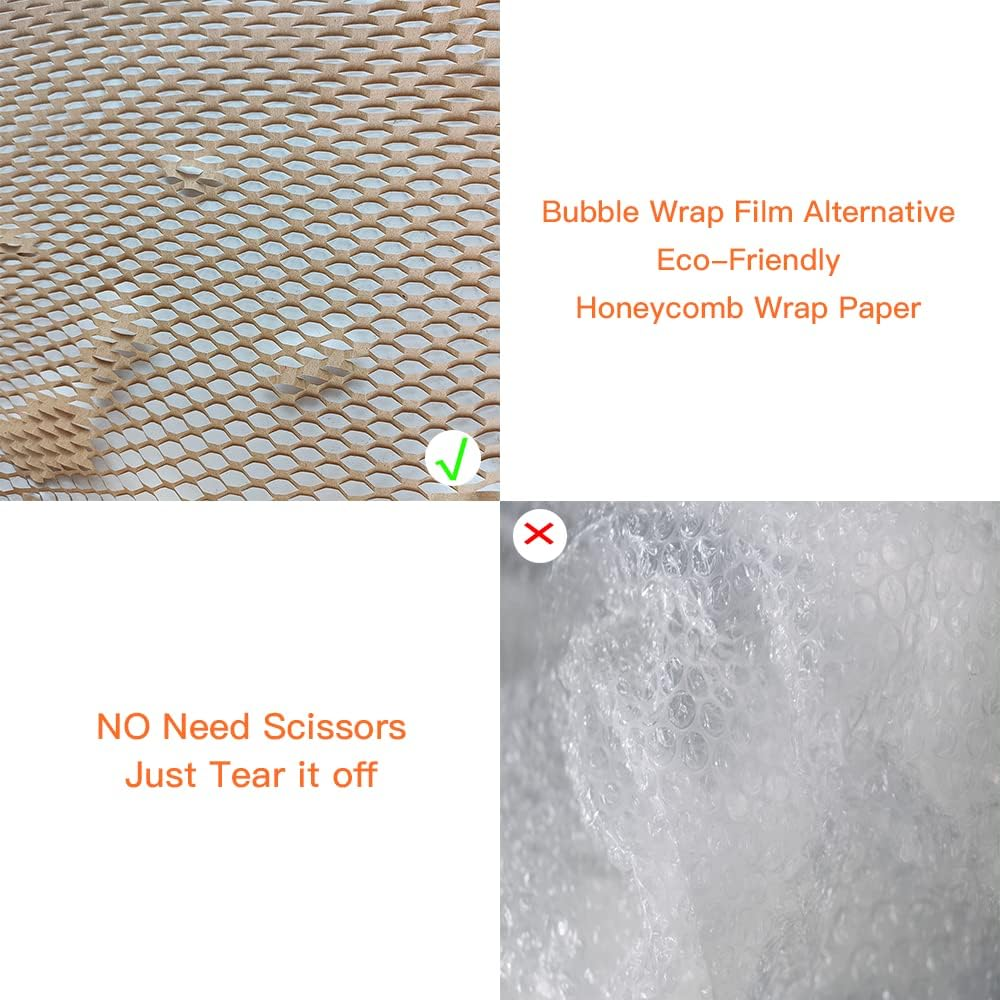 Honeycomb Cushioning Paper 40Cm*30M Packaging Paper Eco-Friendly Honeycomb Alternative to Bubble Wrap for Packing & Moving