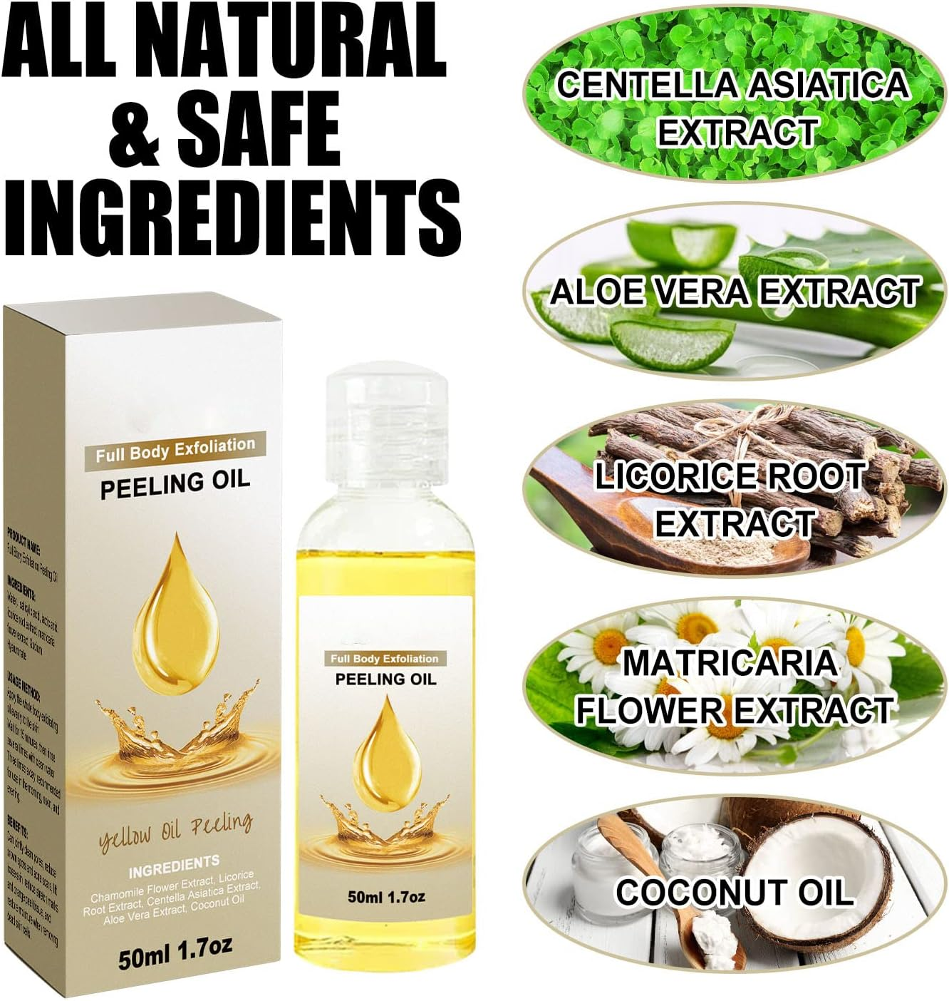 Fullbody Exfoliation Peelingoil, Body Exfoliate Peeling Oil, Old Yellow Peeling Oil, 2023 New Old Natural Spot Yellow Peeling Oil (3 Pcs) - 2 Pcs image number 6