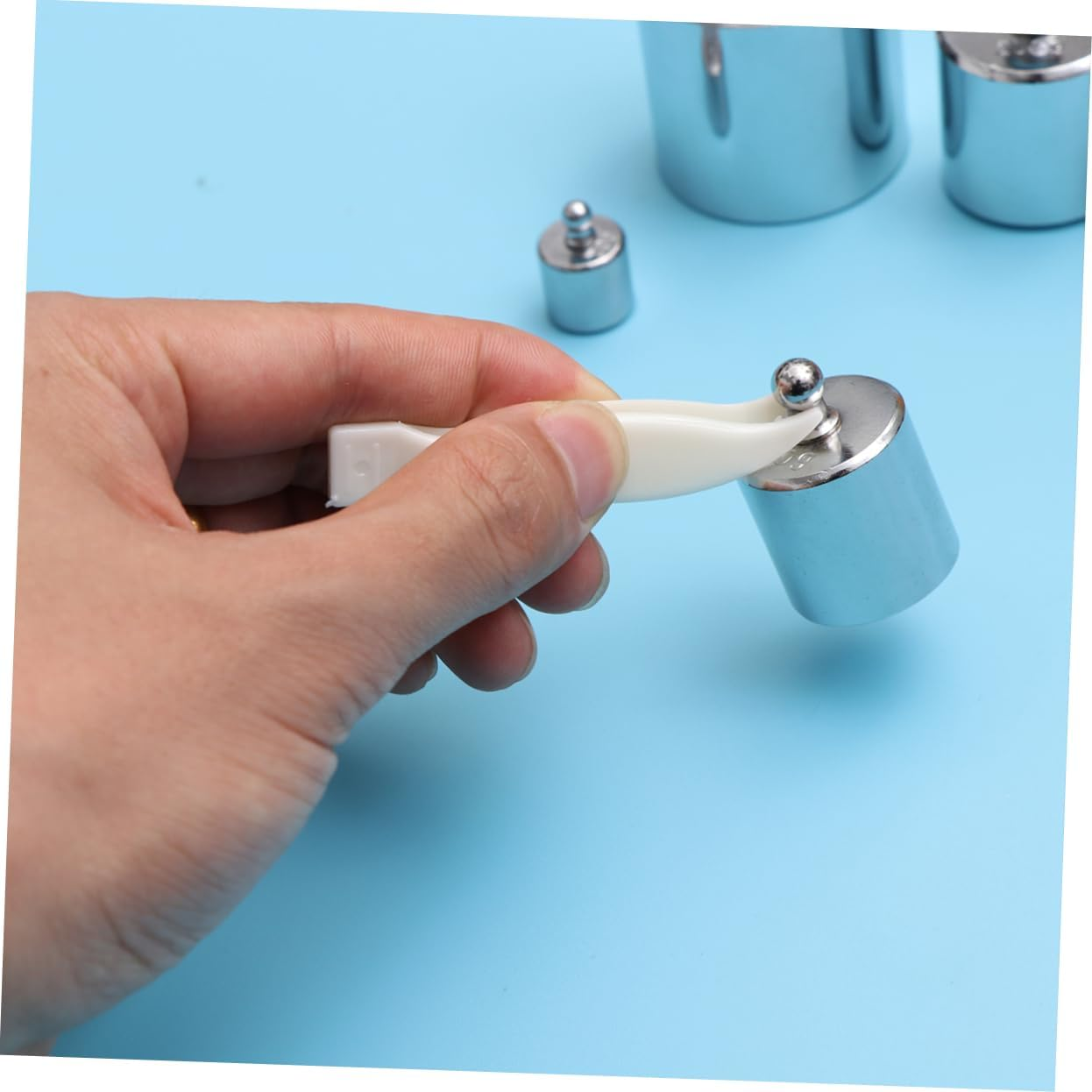 KALLORY 10G Calibration Weights Grams Steel Weights Kit for Scale Includes Tweezers for Weighing Scale Calibration in Laboratory Workshop image number 1