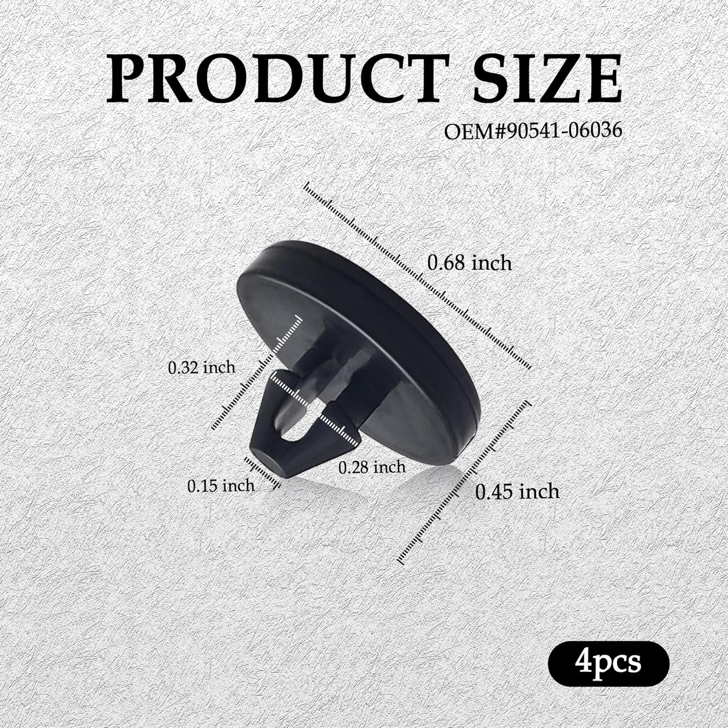 Stacool 4PCS Car Brake Pedal Stop Pad OEM# 90541-06036, Push Button Switch, Manual Operation, Black image number 1