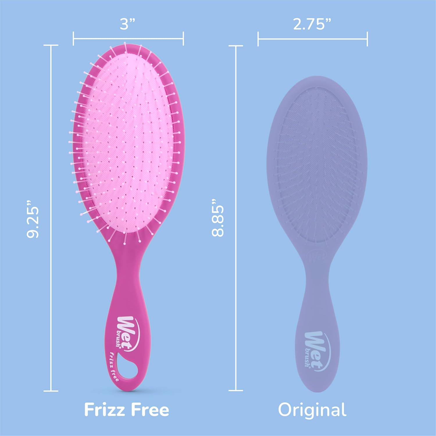 Wet Brush Frizz Free Detangler Reduces Frizz, Static & Flyaways Using Ionic Technology, Smooth Finish Styling Brush Adds Shine, Ergonomic Design, Works on All Hair Types, Wet or Dry Hair, Purple