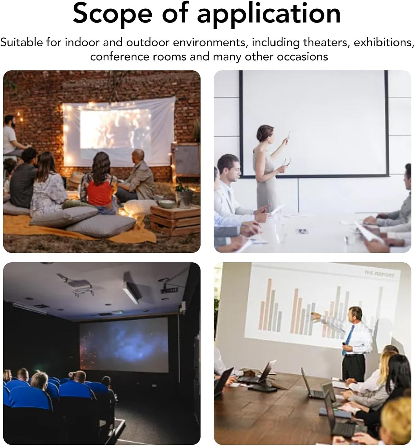 CHICIRIS Portable Projector Screen, 4: 3 Portable Screen Suitable for Outdoor Cinema, Translucent Screen [Slope Holes] (72 Inches) image number 4